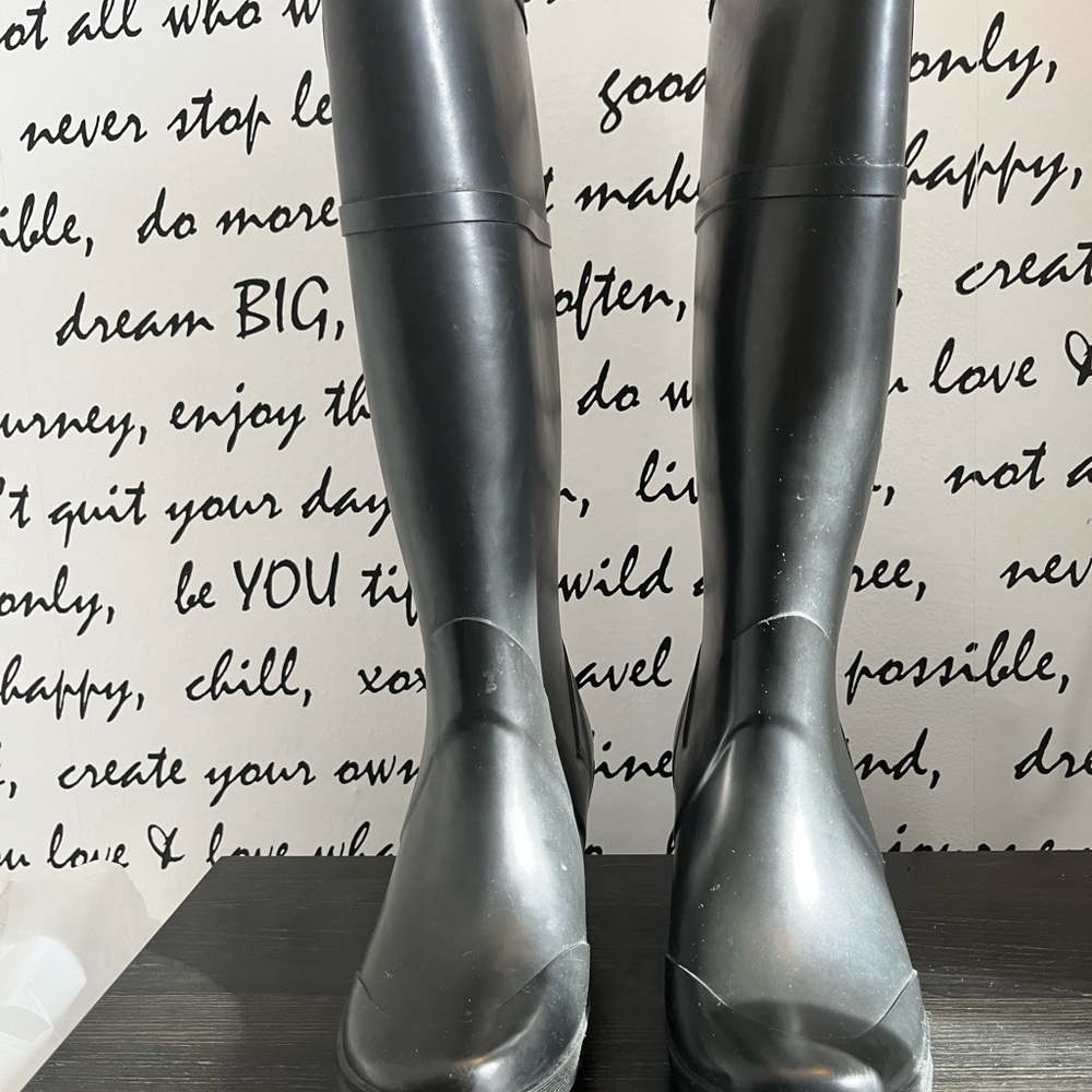 Black Michael Kors Women's Wedge Rain Boots